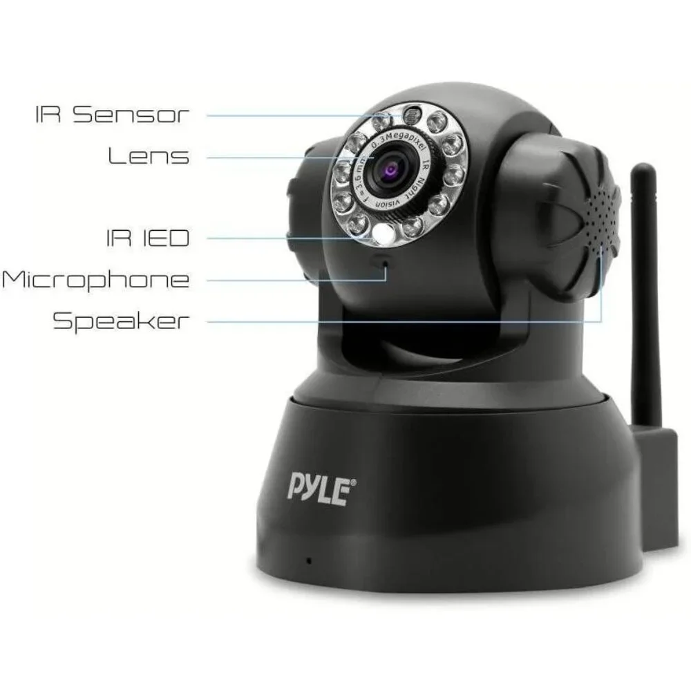 Pyle Wireless Home Security IP Camera WiFi Remote H.264 MJPEG Video Monitor